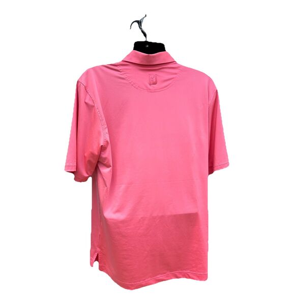 FootJoy Mens Golf Polo Shirt Solid Pink with accent Collar Size Medium - Picture 3 of 8